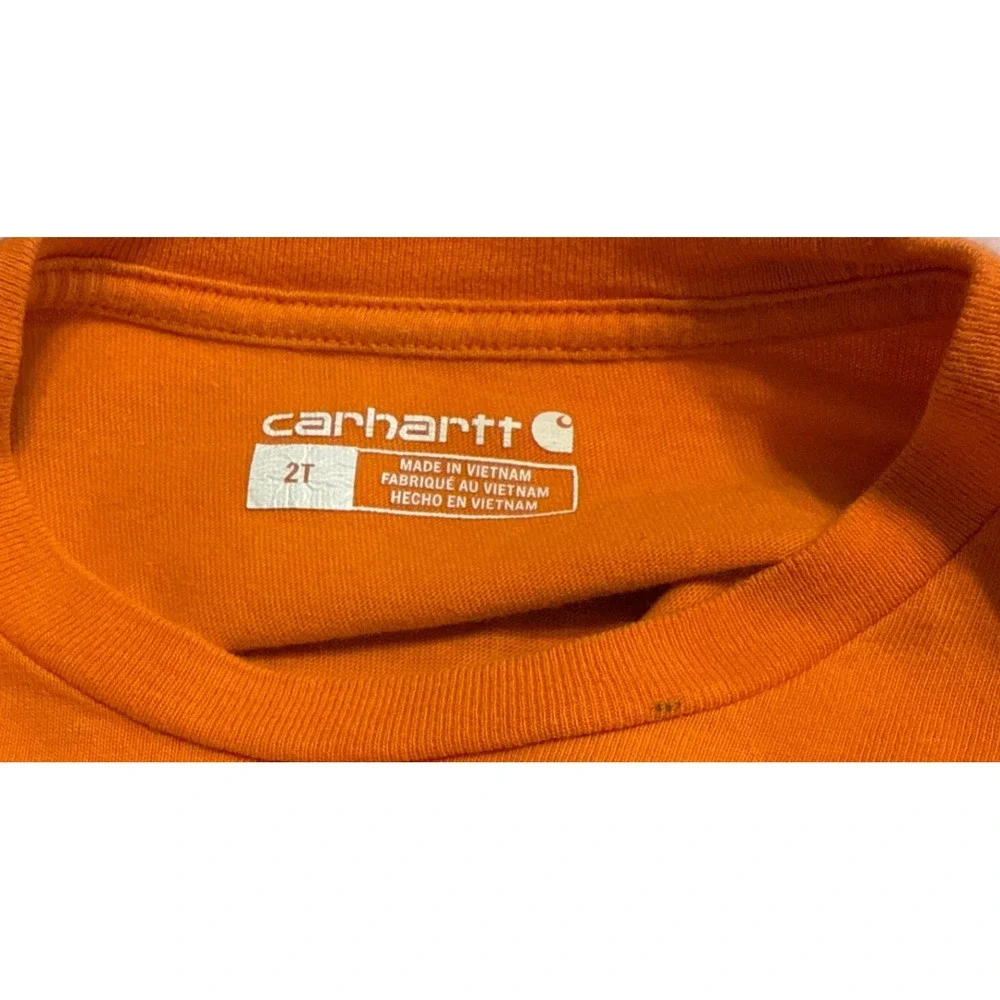 Carhartt Deer Graphic Shirt 2T Orange‎ Long Sleeve Outdoors Stained